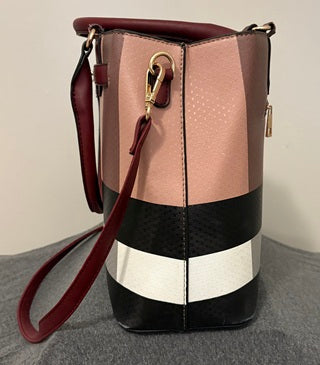 Blush & Burgundy Two-Piece Handbag + Matching Wallet Set