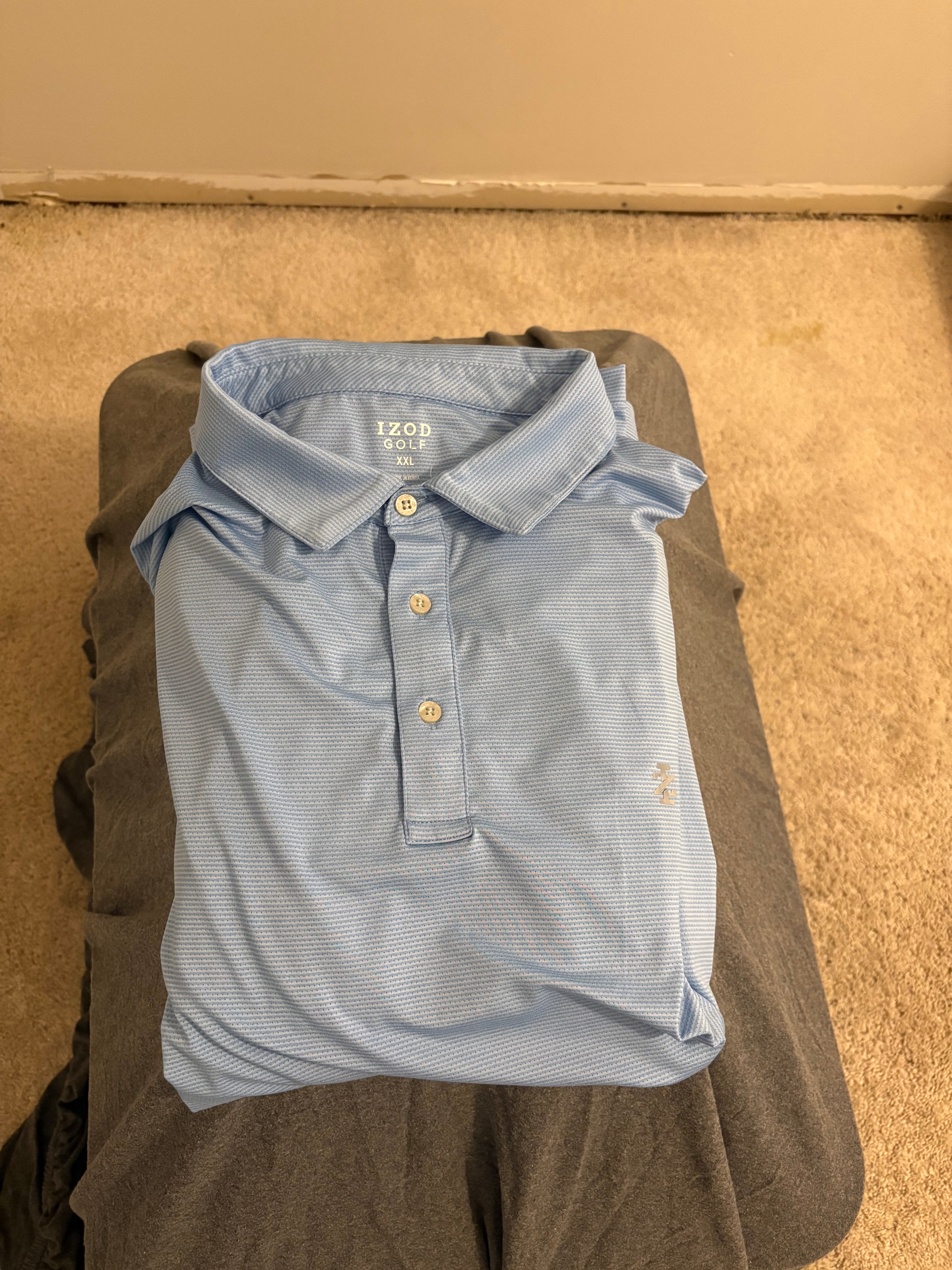 IZOD Golf Men’s Performance Polo Shirt – Light Blue (XXL)